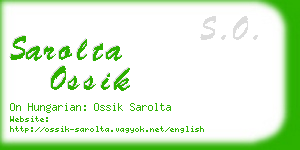 sarolta ossik business card